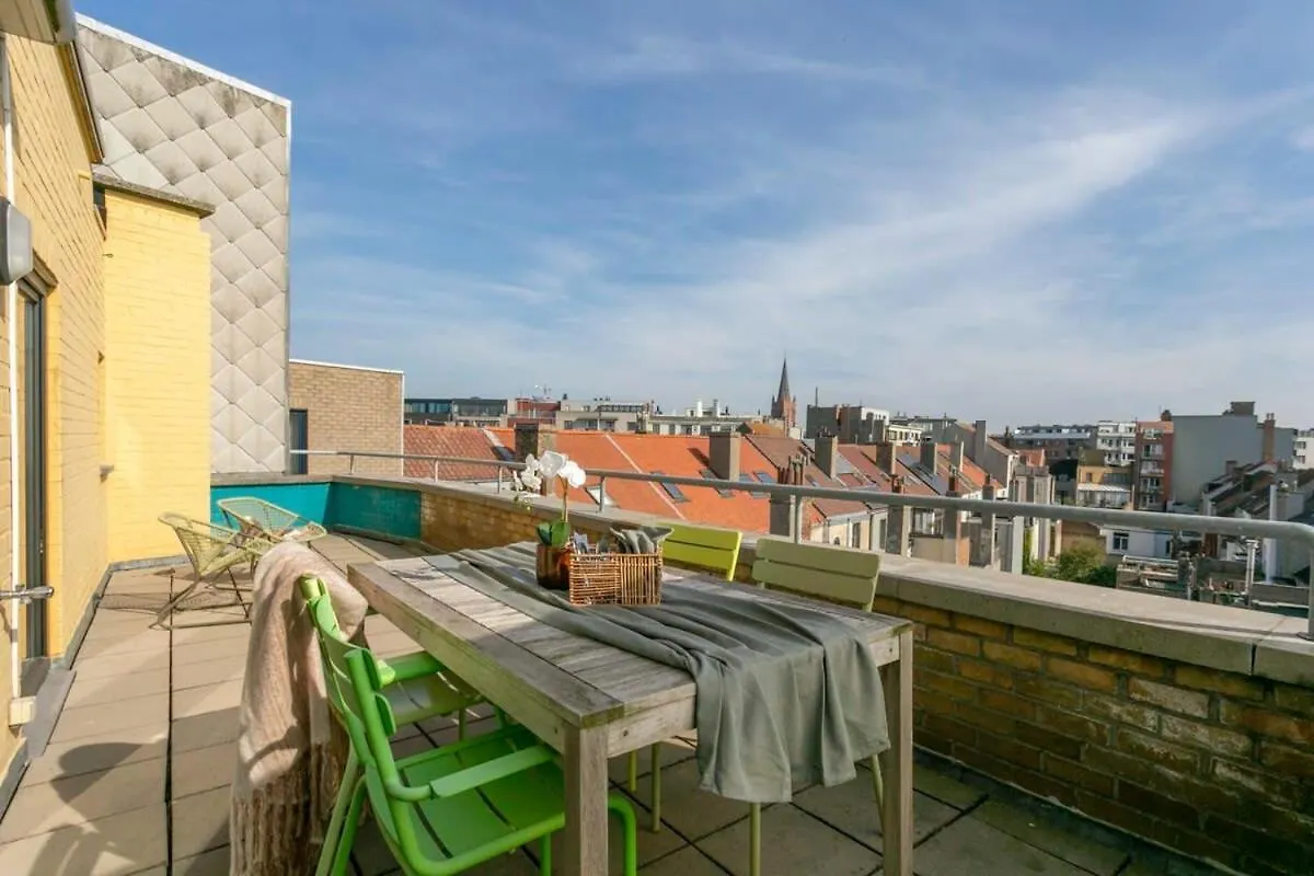 شقة Huswell - Penthouse With Big Terrace And Sea View أوستيند 0*,